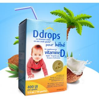 【明星产品】Ddrops婴儿童维生素新生婴幼儿D3 宝宝VD补钙滴剂